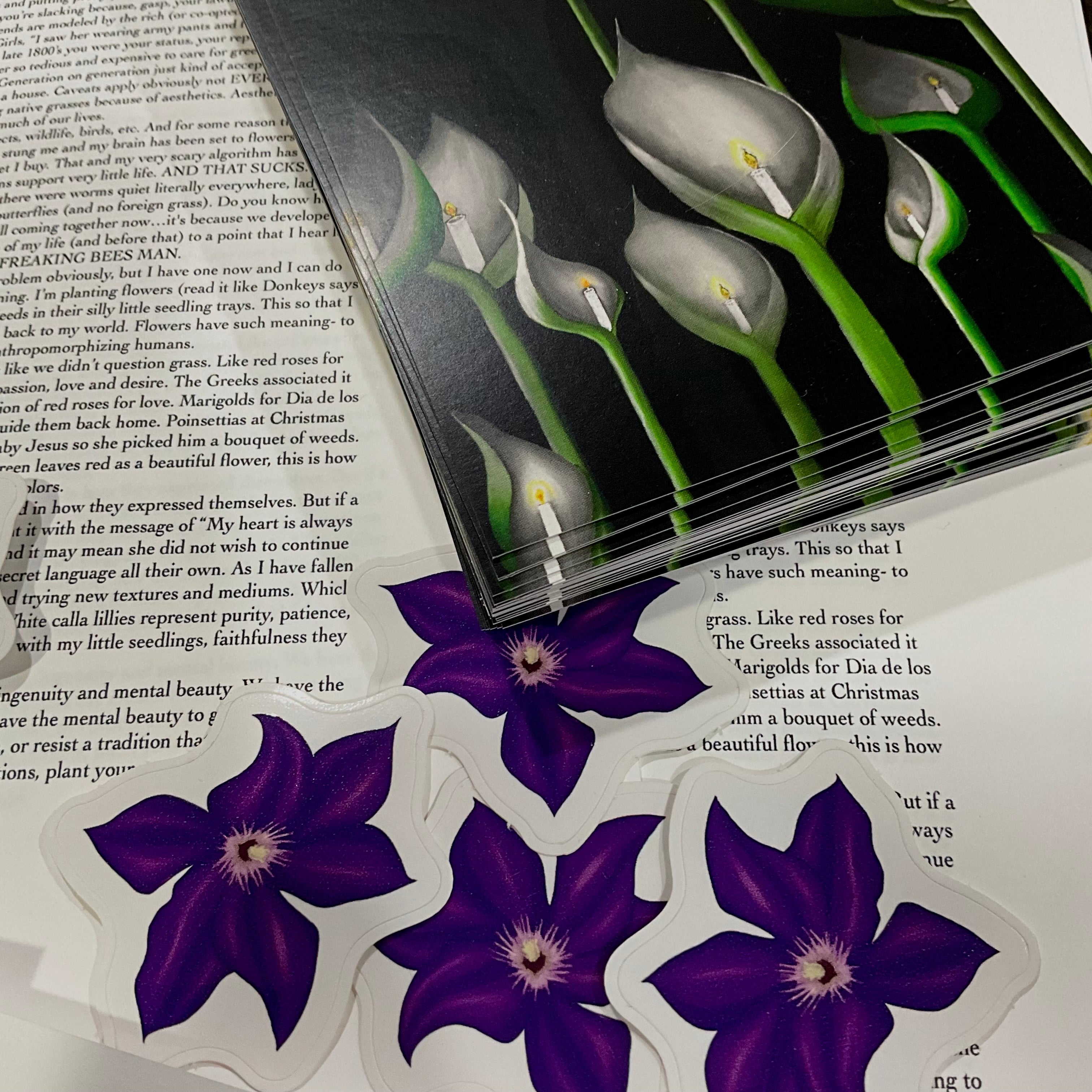 Purple Clematis Flower Sticker